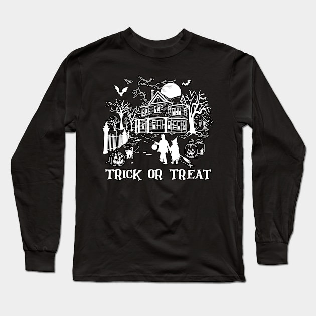 Spooky Season Trick or Treat Long Sleeve T-Shirt by Screen Fiend Merch